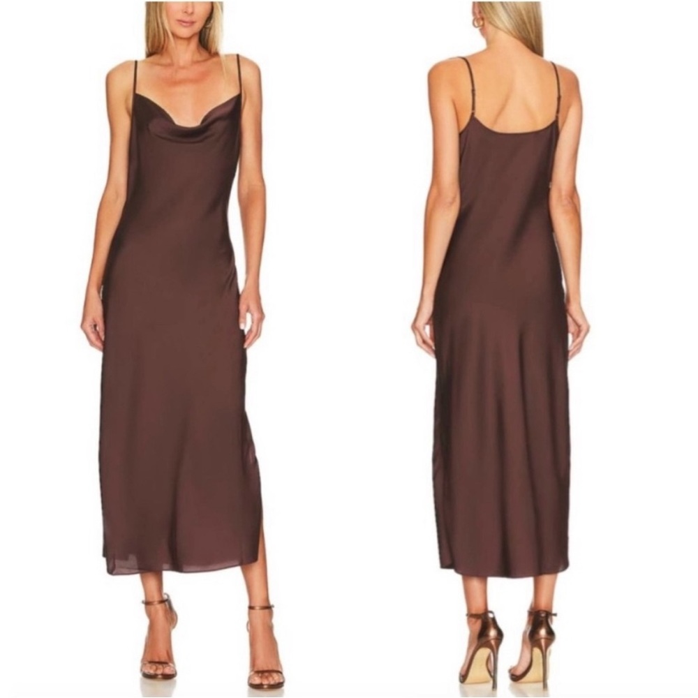 AllSaints Hadley Cowl Neck Midi Slip Dress